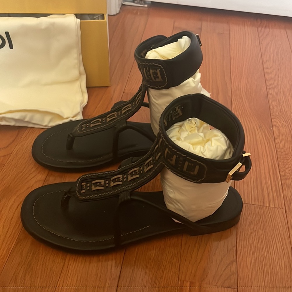 Fendi interwoven flat gladiator sandals